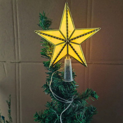 Ziemassvētku zvaigžņu egles galotne, ar akumulatoru aprīkots 3D Star Tree topper stīgu apgaismojums iekštelpu birojam Ziemassvētku Jaungada svētku eglītes dekorēšanai