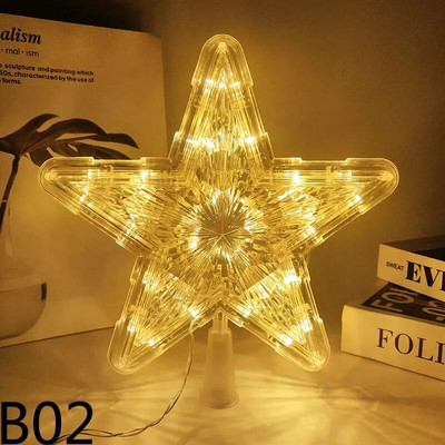 Karácsonyfa tetejű LED csillaglámpák Karácsonyi dekorációk Lámpa karácsonyi fa tetejére díszek Otthon Újév Noel Navidad Decor