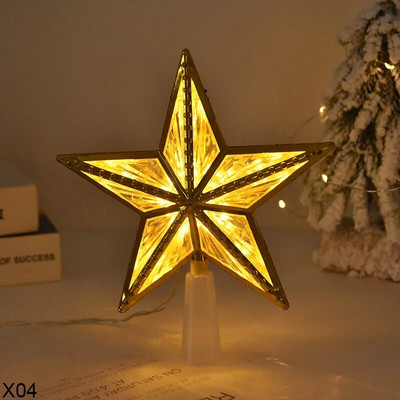 Karácsonyfa tetejű LED csillaglámpák Karácsonyi dekorációk Lámpa karácsonyi fa tetejére díszek Otthon Újév Noel Navidad Decor