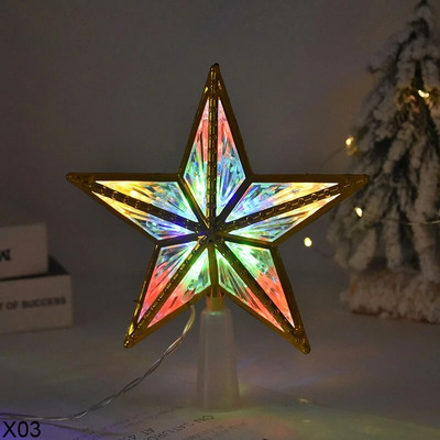 Karácsonyfa tetejű LED csillaglámpák Karácsonyi dekorációk Lámpa karácsonyi fa tetejére díszek Otthon Újév Noel Navidad Decor