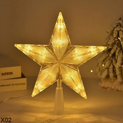 Karácsonyfa tetejű LED csillaglámpák Karácsonyi dekorációk Lámpa karácsonyi fa tetejére díszek Otthon Újév Noel Navidad Decor