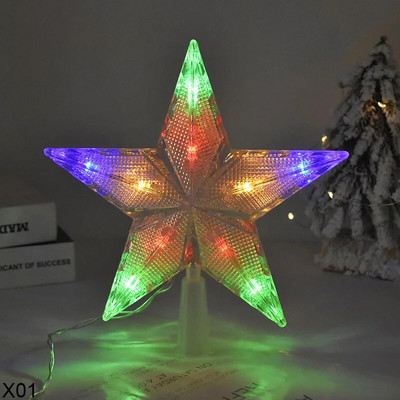 Karácsonyfa tetejű LED csillaglámpák Karácsonyi dekorációk Lámpa karácsonyi fa tetejére díszek Otthon Újév Noel Navidad Decor