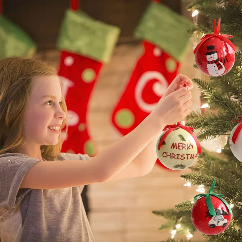 1 kom 8 cm božićni ukrasi privjesak vilinska kugla 2024 božićno drvce ukrasi poklon ukrasi privjesci kuglice slatkiši poklon kutija