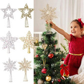 Zlatni svjetlucavi vrh božićnog drvca Željezna zvijezda Božićni ukrasi za dom Božićni ukrasi za drvce Navidad Nova godina 2023. Natal Noel