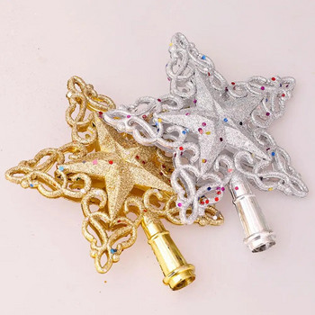 Χρυσό Glitter Κορυφαίο Χριστουγεννιάτικο Δέντρο Iron Star Χριστουγεννιάτικα στολίδια για το σπίτι Χριστουγεννιάτικα στολίδια Navidad Νέο Έτος 2023 Natal Noel