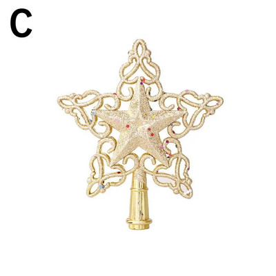 Zlatni svjetlucavi vrh božićnog drvca Željezna zvijezda Božićni ukrasi za dom Božićni ukrasi za drvce Navidad Nova godina 2023. Natal Noel