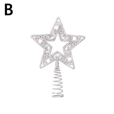 Zlatni svjetlucavi vrh božićnog drvca Željezna zvijezda Božićni ukrasi za dom Božićni ukrasi za drvce Navidad Nova godina 2023. Natal Noel