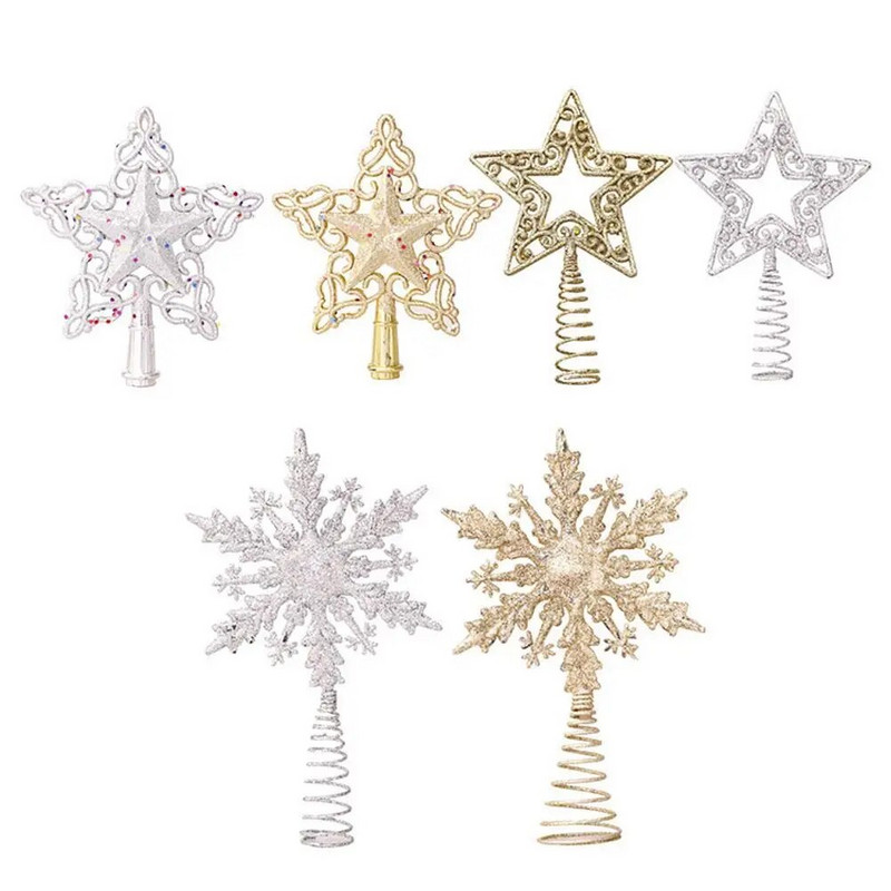 Zlatni svjetlucavi vrh božićnog drvca Željezna zvijezda Božićni ukrasi za dom Božićni ukrasi za drvce Navidad Nova godina 2023. Natal Noel