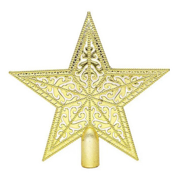 15 см златен блясък на върха на коледната елха PVC звезда Коледни декорации за дома Орнаменти за коледно дърво Navidad Нова година 2023 Noel