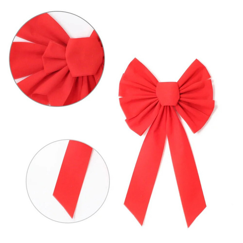 25 cm sarkana flaneļa Ziemassvētku loki Ziemassvētku eglīšu vītnes rotājumi Ziemassvētku bantītes ballīšu rotājumi Mājas Jaungada dāvanas Navidad 2023