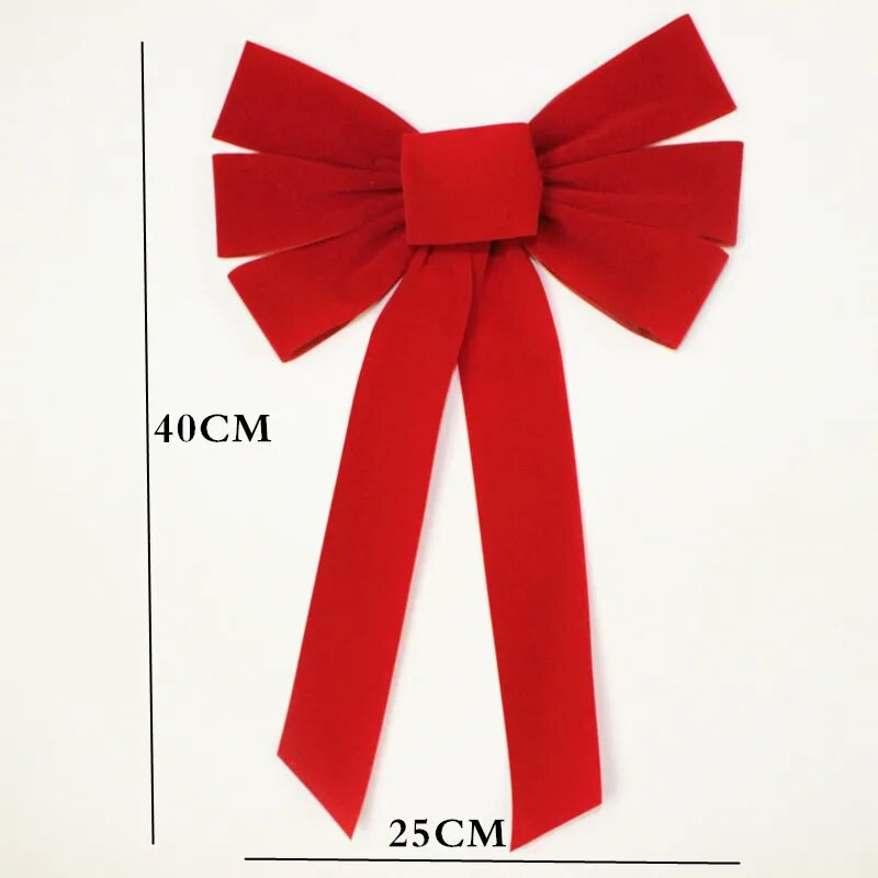 25 cm sarkana flaneļa Ziemassvētku loki Ziemassvētku eglīšu vītnes rotājumi Ziemassvētku bantītes ballīšu rotājumi Mājas Jaungada dāvanas Navidad 2023