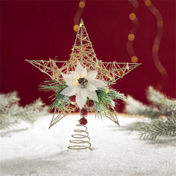 Χριστουγεννιάτικο δέντρο Topper Exquisite Iron Art Glitter Gold Star Nodic Style Χριστουγεννιάτικα στολίδια για πάρτι για χριστουγεννιάτικα δέντρα