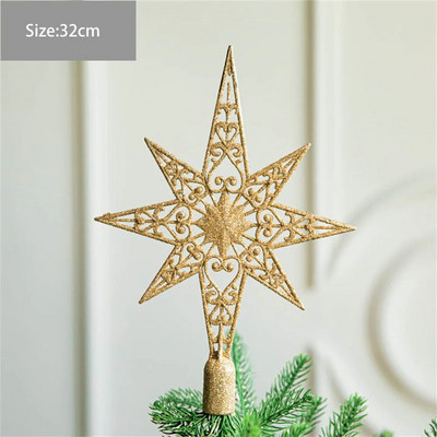 Ziemassvētku eglīšu virsma Izsmalcināti dzelzs mākslas spīdumi Zelta zvaigzne Nodic Style Ziemassvētku mājas ballīšu rotājumi Ziemassvētku eglīšu rotājumiem