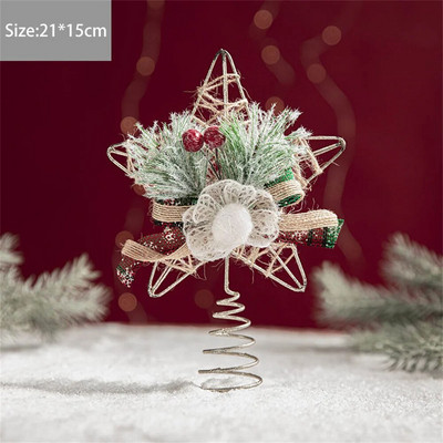 Ziemassvētku eglīšu virsma Izsmalcināti dzelzs mākslas spīdumi Zelta zvaigzne Nodic Style Ziemassvētku mājas ballīšu rotājumi Ziemassvētku eglīšu rotājumiem