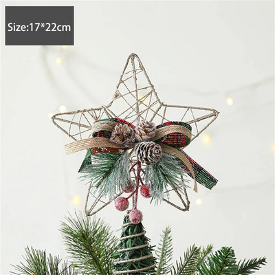 Ziemassvētku eglīšu virsma Izsmalcināti dzelzs mākslas spīdumi Zelta zvaigzne Nodic Style Ziemassvētku mājas ballīšu rotājumi Ziemassvētku eglīšu rotājumiem