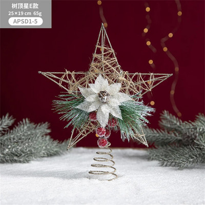 Ziemassvētku eglīšu virsma Izsmalcināti dzelzs mākslas spīdumi Zelta zvaigzne Nodic Style Ziemassvētku mājas ballīšu rotājumi Ziemassvētku eglīšu rotājumiem