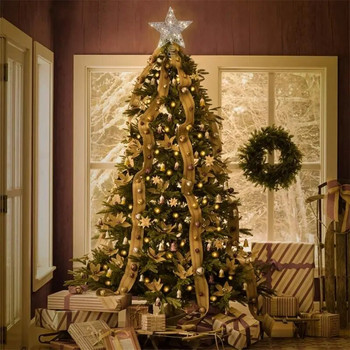 Χριστουγεννιάτικο δέντρο Topper Star Treettop Για Διακόσμηση Χριστουγεννιάτικου Δέντρου Glitter Star Ornament Party Supplies Kids Toy Global