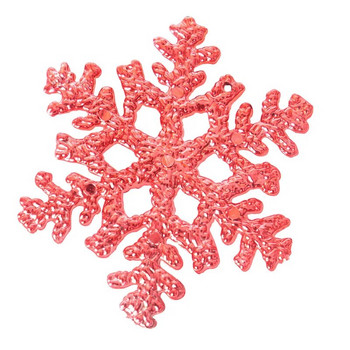 6PCS/lot 10cm Цветни коледни декорации Снежинка Коледно дърво Висящи орнаменти Консумативи за празнично парти
