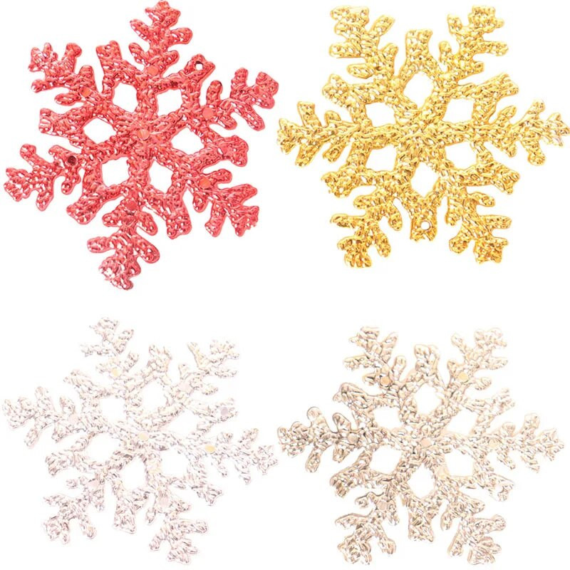 6PCS/lot 10cm Šareni božićni ukrasi Snježna pahuljica Božićno drvce Viseći ukrasi Potrepštine za blagdane