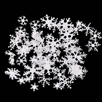 100 τμχ/παρτίδα Χριστουγεννιάτικο αυτοκόλλητο νιφάδα χιονιού Λευκό μη υφαντό μπάλωμα DIY Scrapbooking Απλικέ Χειροτεχνία Χριστουγεννιάτικη διακόσμηση σπιτιού C2164