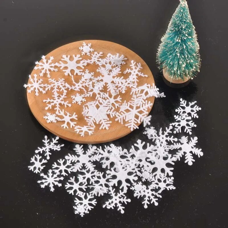100db/tétel Karácsonyi hópehely matrica fehér nem szőtt tapasz barkács Scrapbooking rátétek Kézműves karácsonyi lakberendezés C2164