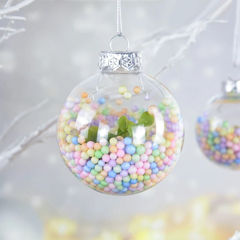 5db átlátszó karácsonyi csecsebecse 6/8 cm átlátszó tölthető golyók barkácsolj karácsonyfára akasztó dísz karácsonyi parti dekoráció gyerekeknek ajándékdoboz