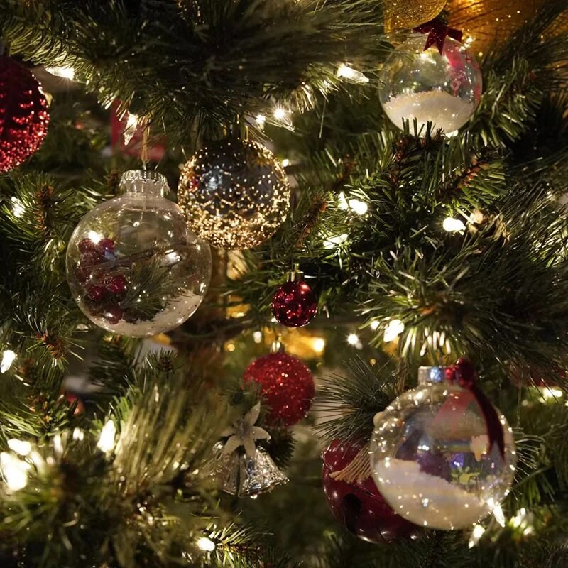 5db átlátszó karácsonyi csecsebecse 6/8 cm átlátszó tölthető golyók barkácsolj karácsonyfára akasztó dísz karácsonyi parti dekoráció gyerekeknek ajándékdoboz