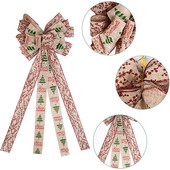 1PC božićni ukras velika mašna Dvoslojne gornje mašne ukras za božićno drvce.