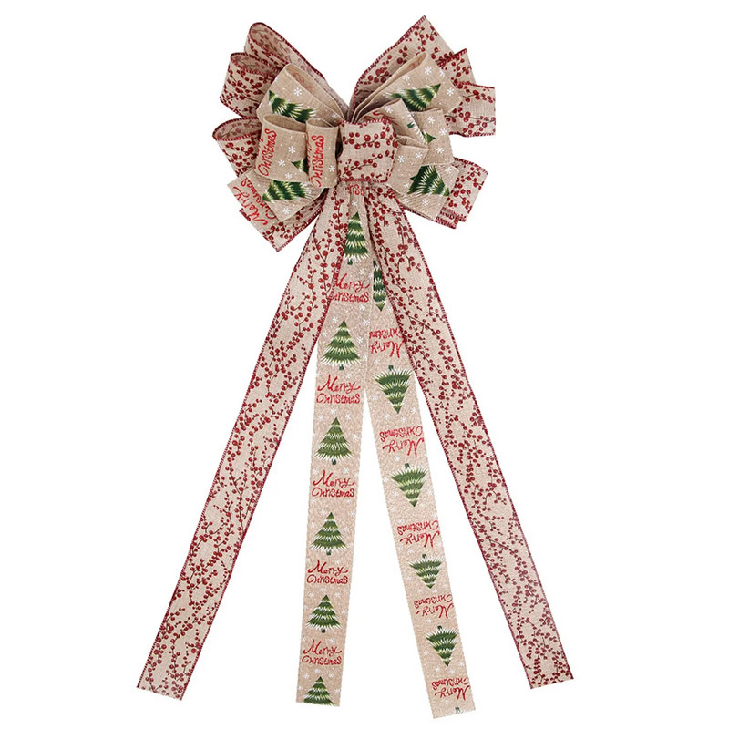 1PC božićni ukras velika mašna Dvoslojne gornje mašne ukras za božićno drvce.