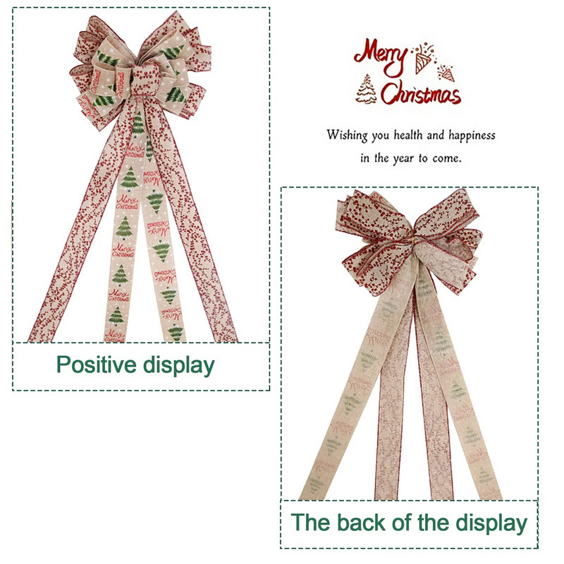 1PC božićni ukras velika mašna Dvoslojne gornje mašne ukras za božićno drvce.