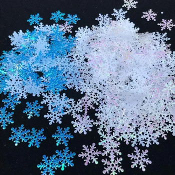 300Pcs Mix Colors Creative Christmas Snowflake Decor Confetti κομφετί γκλίτερ Επιτραπέζιο κομφετί κομφετί Φωτογραφίας στηρίγματα Προμήθειες για πάρτι
