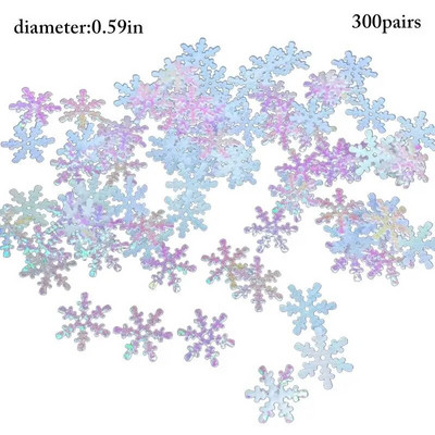 300Pcs Mix Colors Creative Christmas Snowflake Decor Confetti κομφετί γκλίτερ Επιτραπέζιο κομφετί κομφετί Φωτογραφίας στηρίγματα Προμήθειες για πάρτι