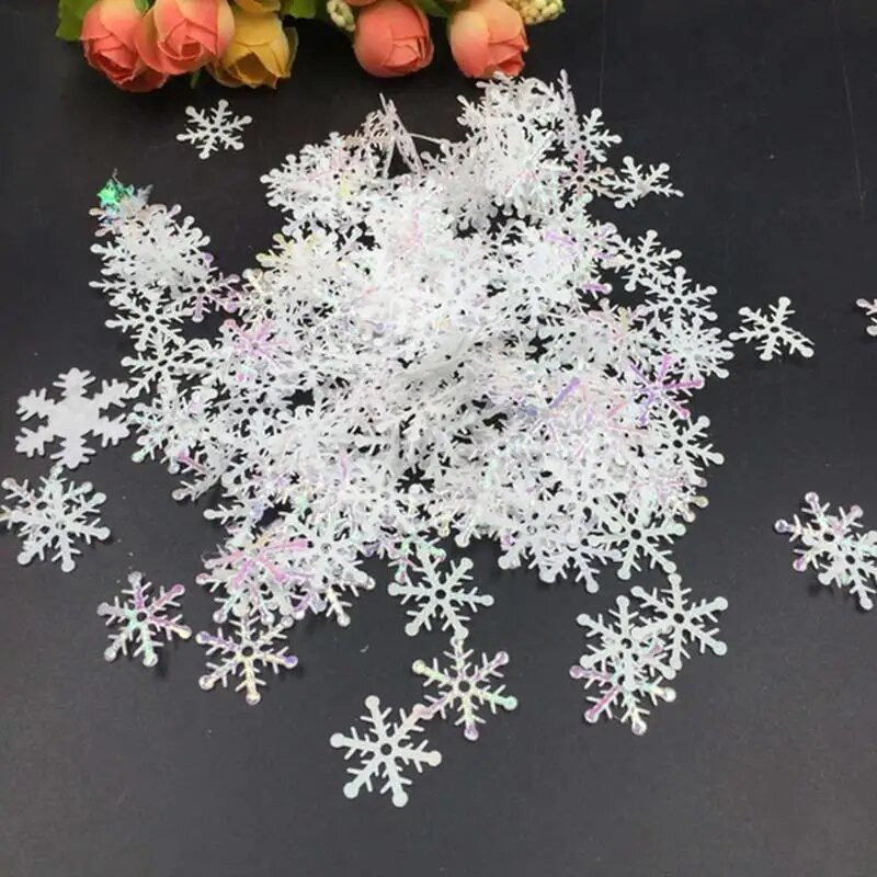 300 komada miješanih boja Kreativni božićni ukrasni konfeti s pahuljicama Svjetlucavi konfeti Stol Konfeti Rekviziti za fotografije Potrepštine za zabave