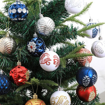 8 τμχ 6 εκ. Χριστουγεννιάτικες μπάλες στολίδι Κόκκινο Λευκό Ναυτικό Χρυσό κρεμαστό κρεμαστό χριστουγεννιάτικο διακοσμητικό για το σπίτι Navidad Πρωτοχρονιά 2023
