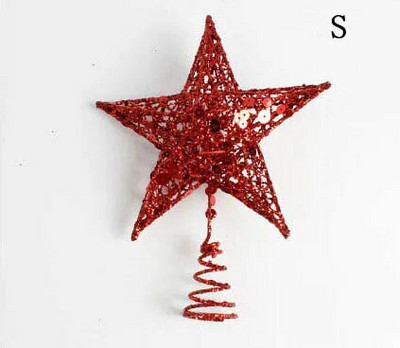 S/L Vas karácsonyi csillagdíszek karácsonyfa tetejére karácsonyi parti flitter Karácsonyi pentagram újévi dekoráció Estrella Navidad
