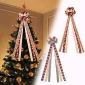 Božićni ukrasi od 1,3 m, velika mašna, velika mašna, ručna vrpca s grubim rubovima, vrpca za božićno drvce, viseći ukrasi