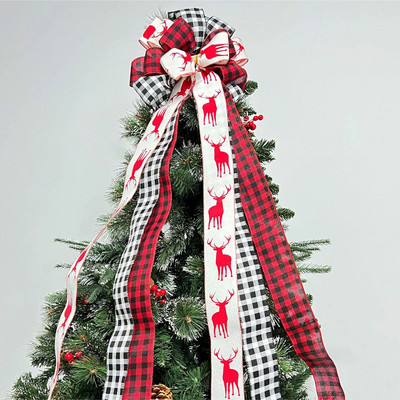 Božićni ukrasi od 1,3 m, velika mašna, velika mašna, ručna vrpca s grubim rubovima, vrpca za božićno drvce, viseći ukrasi