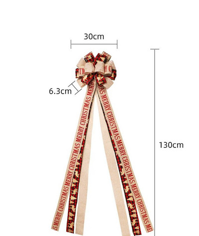 Božićni ukrasi od 1,3 m, velika mašna, velika mašna, ručna vrpca s grubim rubovima, vrpca za božićno drvce, viseći ukrasi