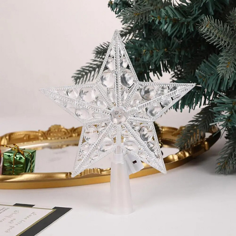 Ukrasna zvijezda za božićnu zvijezdu Ukras za božićno božićno drvce na baterije za božićno božićno uređenje doma
