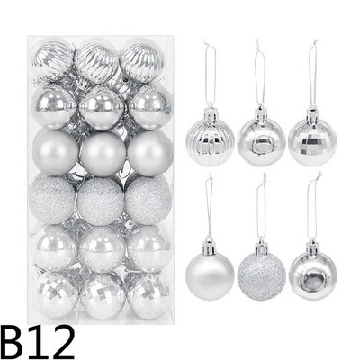Viseća kuglica od 36 kom. Ukrasi za božićno drvce. Ukrasi od plastičnih božićnih kuglica. Privjesci za božićno drvce. Svadba. Novogodišnji dekor.