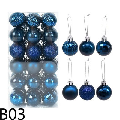 Viseća kuglica od 36 kom. Ukrasi za božićno drvce. Ukrasi od plastičnih božićnih kuglica. Privjesci za božićno drvce. Svadba. Novogodišnji dekor.