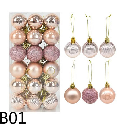 Viseća kuglica od 36 kom. Ukrasi za božićno drvce. Ukrasi od plastičnih božićnih kuglica. Privjesci za božićno drvce. Svadba. Novogodišnji dekor.