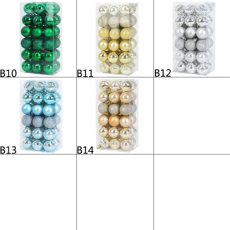 Viseća kuglica od 36 kom. Ukrasi za božićno drvce. Ukrasi od plastičnih božićnih kuglica. Privjesci za božićno drvce. Svadba. Novogodišnji dekor.