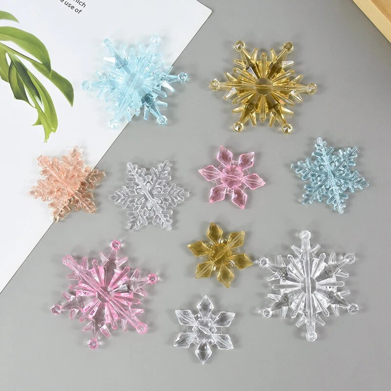 10 vnt krištolo akrilo snaigės kalėdiniai papuošalai skaidrūs snaigė Kalėdų eglutė kabantis pakabukas žiemos vakarėlio namų dekoras