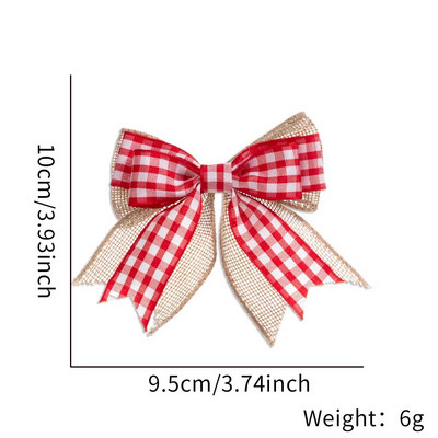 Ziemassvētku rotājuma tauriņš 10 cm Ziemassvētku eglītes mājas dekorēšanai Ziemassvētku Pateicības ballītes piederumi Jaunajam gadam 2024 Dekoratīvās taurītes