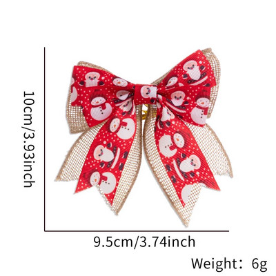 Ziemassvētku rotājuma tauriņš 10 cm Ziemassvētku eglītes mājas dekorēšanai Ziemassvētku Pateicības ballītes piederumi Jaunajam gadam 2024 Dekoratīvās taurītes