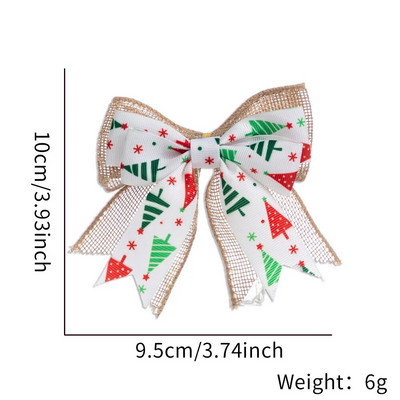 Ziemassvētku rotājuma tauriņš 10 cm Ziemassvētku eglītes mājas dekorēšanai Ziemassvētku Pateicības ballītes piederumi Jaunajam gadam 2024 Dekoratīvās taurītes