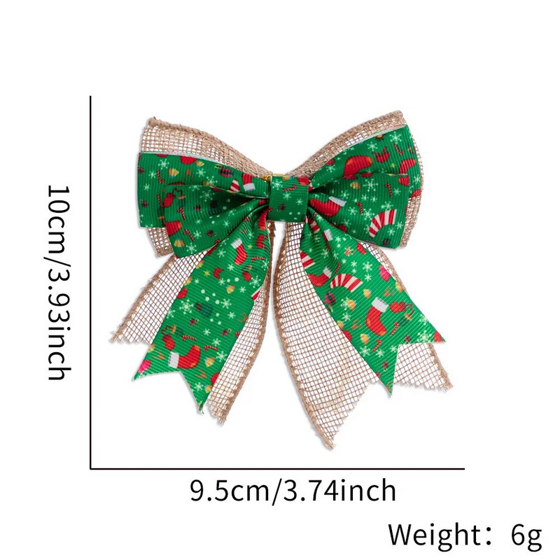 Ziemassvētku rotājuma tauriņš 10 cm Ziemassvētku eglītes mājas dekorēšanai Ziemassvētku Pateicības ballītes piederumi Jaunajam gadam 2024 Dekoratīvās taurītes