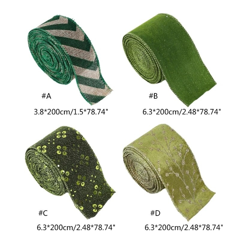 Božićna irska zelena vrpca 1 rola tkanine DIY ukras s mašnom Zamatanje poklona