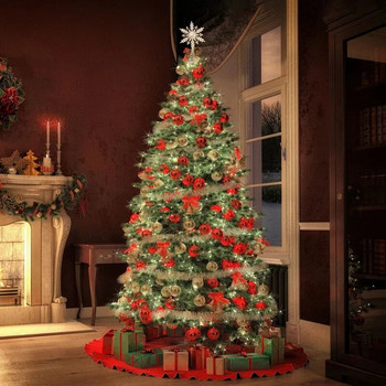 Коледна елха Топ Блясък злато сребро звезда Коледно дърво снежинки Орнаменти Коледна украса за дома 2023 Рождена Нова година 2024
